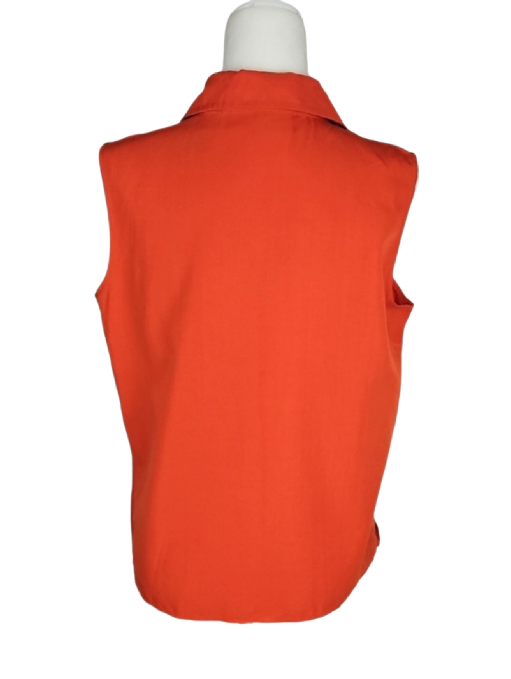 First Issue Liz Claiborne Orange Sleeveless Button Down Collared Shirt, Size L - Picture 3 of 7